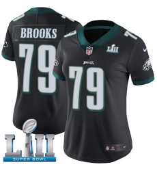 Women's Nike Philadelphia Eagles #79 Brandon Brooks Black Alternate Vapor Untouchable Limited Player Super Bowl LII NFL Jersey