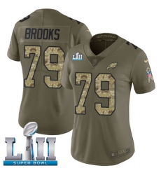 Women's Nike Philadelphia Eagles #79 Brandon Brooks Limited Olive/Camo 2017 Salute to Service Super Bowl LII NFL Jersey