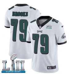 Youth Nike Philadelphia Eagles #79 Brandon Brooks White Vapor Untouchable Limited Player Super Bowl LII NFL Jersey