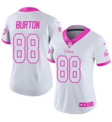 Women's Nike Philadelphia Eagles #88 Trey Burton Limited White/Pink Rush Fashion NFL Jersey