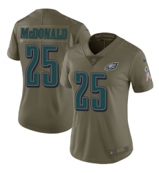 Women's Nike Philadelphia Eagles #25 Tommy McDonald Limited Olive 2017 Salute to Service NFL Jersey