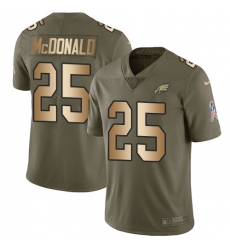 Youth Nike Philadelphia Eagles #25 Tommy McDonald Limited Olive/Gold 2017 Salute to Service NFL Jersey