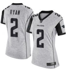 Women's Nike Atlanta Falcons #2 Matt Ryan Limited Gray Gridiron II NFL Jersey