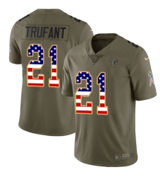 Youth Nike Atlanta Falcons #21 Desmond Trufant Limited Olive/USA Flag 2017 Salute to Service NFL Jersey