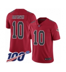 Men's Atlanta Falcons #10 Steve Bartkowski Limited Red Rush Vapor Untouchable 100th Season Football Jersey