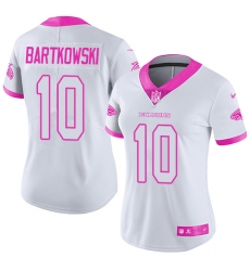 Women's Nike Atlanta Falcons #10 Steve Bartkowski Limited White/Pink Rush Fashion NFL Jersey
