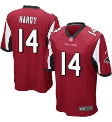 Men's Nike Atlanta Falcons #14 Justin Hardy Game Red Team Color NFL Jersey