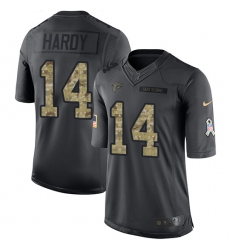 Men's Nike Atlanta Falcons #14 Justin Hardy Limited Black 2016 Salute to Service NFL Jersey