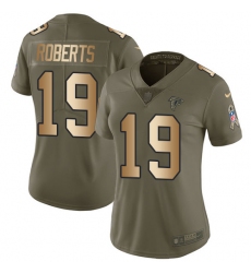 Women's Nike Atlanta Falcons #19 Andre Roberts Limited Olive/Gold 2017 Salute to Service NFL Jersey