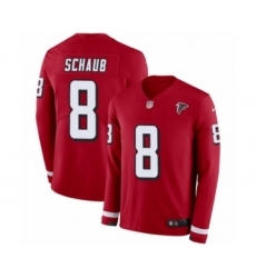 Youth Nike Atlanta Falcons #8 Matt Schaub Limited Red Therma Long Sleeve NFL Jersey