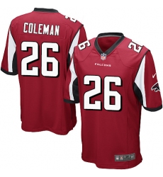Men's Nike Atlanta Falcons #26 Tevin Coleman Game Red Team Color NFL Jersey