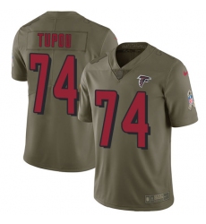 Men's Nike Atlanta Falcons #74 Tani Tupou Limited Olive 2017 Salute to Service NFL Jersey