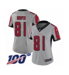 Women's Atlanta Falcons #81 Austin Hooper Limited Silver Inverted Legend 100th Season Football Jersey