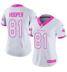 Women's Nike Atlanta Falcons #81 Austin Hooper Limited White/Pink Rush Fashion NFL Jersey