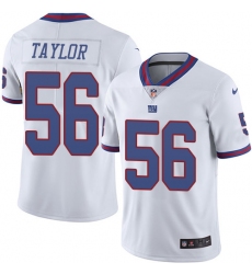 Men's Nike New York Giants #56 Lawrence Taylor Limited White Rush Vapor Untouchable NFL Jersey