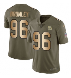 Men's Nike New York Giants #96 Jay Bromley Limited Olive/Gold 2017 Salute to Service NFL Jersey