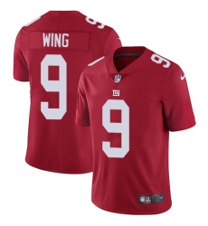 Youth Nike New York Giants #9 Brad Wing Red Alternate Vapor Untouchable Limited Player NFL Jersey