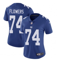 Women's Nike New York Giants #74 Ereck Flowers Royal Blue Team Color Vapor Untouchable Limited Player NFL Jersey
