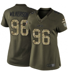 Women's Nike New York Jets #96 Muhammad Wilkerson Elite Green Salute to Service NFL Jersey