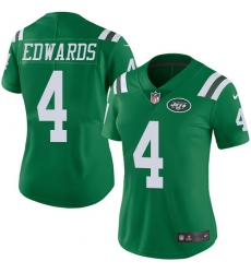 Women's Nike New York Jets #4 Lac Edwards Limited Green Rush Vapor Untouchable NFL Jersey