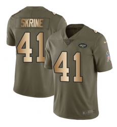 Youth Nike New York Jets #41 Buster Skrine Limited Olive/Gold 2017 Salute to Service NFL Jersey