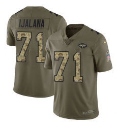 Youth Nike New York Jets #71 Ben Ijalana Limited Olive/Camo 2017 Salute to Service NFL Jersey