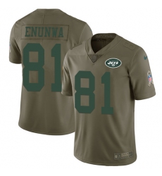 Youth Nike New York Jets #81 Quincy Enunwa Limited Olive 2017 Salute to Service NFL Jersey