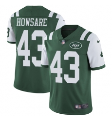 Men's Nike New York Jets #43 Julian Howsare Green Team Color Vapor Untouchable Limited Player NFL Jersey