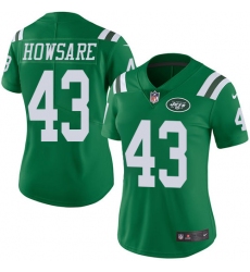 Women's Nike New York Jets #43 Julian Howsare Limited Green Rush Vapor Untouchable NFL Jersey