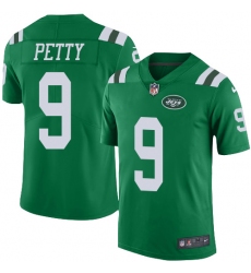 Men's Nike New York Jets #9 Bryce Petty Limited Green Rush Vapor Untouchable NFL Jersey