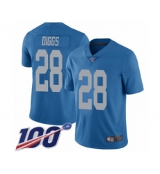 Men's Detroit Lions #28 Quandre Diggs Blue Alternate Vapor Untouchable Limited Player 100th Season Football Jersey