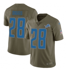 Youth Nike Detroit Lions #28 Quandre Diggs Limited Olive 2017 Salute to Service NFL Jersey
