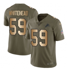 Youth Nike Detroit Lions #59 Tahir Whitehead Limited Olive/Gold Salute to Service NFL Jersey