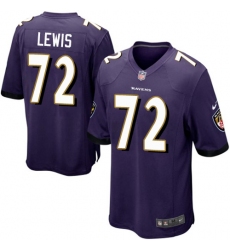 Men's Nike Baltimore Ravens #72 Alex Lewis Game Purple Team Color NFL Jersey