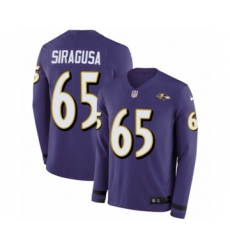 Men's Nike Baltimore Ravens #65 Nico Siragusa Limited Purple Therma Long Sleeve NFL Jersey