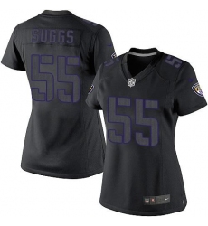 Women's Nike Baltimore Ravens #55 Terrell Suggs Limited Black Impact NFL Jersey