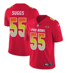 Youth Nike Baltimore Ravens #55 Terrell Suggs Limited Red 2018 Pro Bowl NFL Jersey
