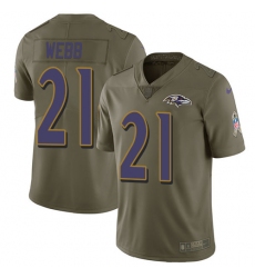 Men's Nike Baltimore Ravens #21 Lardarius Webb Limited Olive 2017 Salute to Service NFL Jersey