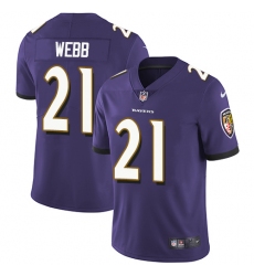 Youth Nike Baltimore Ravens #21 Lardarius Webb Purple Team Color Vapor Untouchable Limited Player NFL Jersey