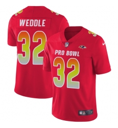 Women's Nike Baltimore Ravens #32 Eric Weddle Limited Red 2018 Pro Bowl NFL Jersey