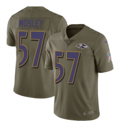 Youth Nike Baltimore Ravens #57 C.J. Mosley Limited Olive 2017 Salute to Service NFL Jersey