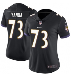 Women's Nike Baltimore Ravens #73 Marshal Yanda Black Alternate Vapor Untouchable Limited Player NFL Jersey