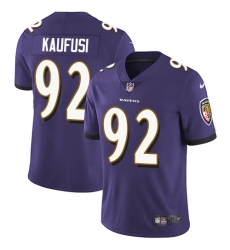 Men's Nike Baltimore Ravens #92 Bronson Kaufusi Purple Team Color Vapor Untouchable Limited Player NFL Jersey