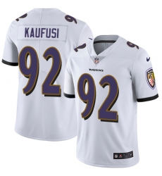 Youth Nike Baltimore Ravens #92 Bronson Kaufusi White Vapor Untouchable Limited Player NFL Jersey