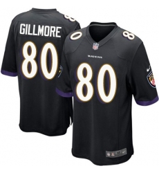 Men's Nike Baltimore Ravens #80 Crockett Gillmore Game Black Alternate NFL Jersey