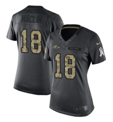 Women's Nike Baltimore Ravens #18 Jeremy Maclin Limited Black 2016 Salute to Service NFL Jersey