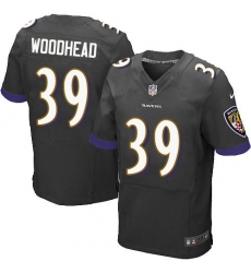 Men's Nike Baltimore Ravens #39 Danny Woodhead Elite Black Alternate NFL Jersey