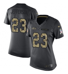 Women's Nike Baltimore Ravens #23 Tony Jefferson Limited Black 2016 Salute to Service NFL Jersey