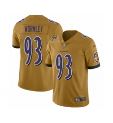 Women's Baltimore Ravens #93 Chris Wormley Limited Gold Inverted Legend Football Jersey