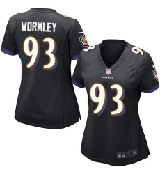 Women's Nike Baltimore Ravens #93 Chris Wormley Game Black Alternate NFL Jersey